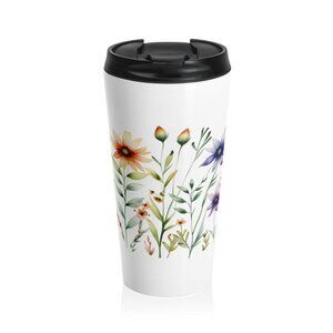 Wildflower Bouquet Stainless Steel Travel Mug - Floral Travel Cup, Nature Lover